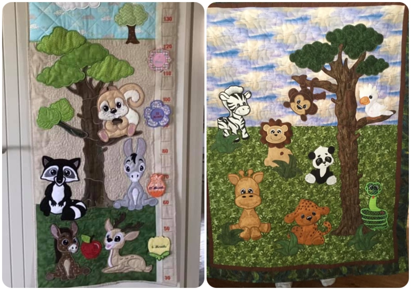 Large Applique Tree samples by Lou and Darina