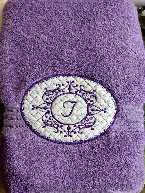 Monogammed towel by Debbie