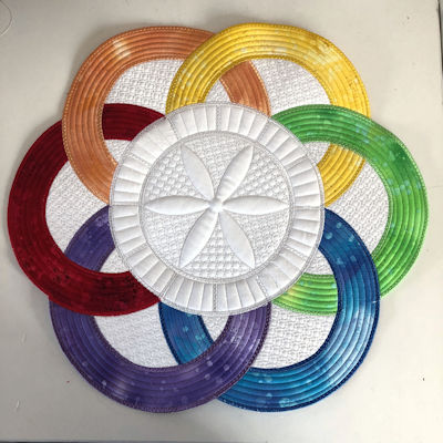 Multi Fabric In the hoop Winners Circle Placemat