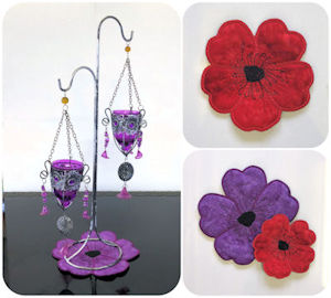 How to make Free In the hoop Poppy Coaster