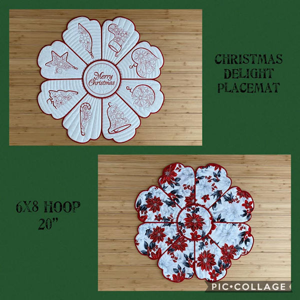 Christmas Delight Placemat by Beverly 6x8 hoop