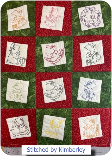 Christmas Sunbonnet Quilt by Kimberly
