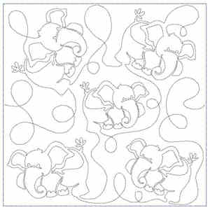 Elephant Quilting Embroidery Design