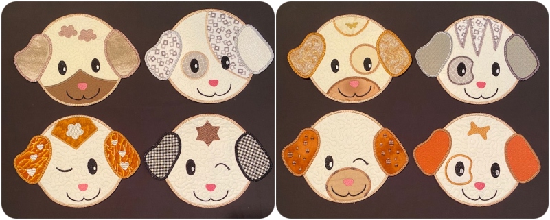 Fayes Threads In the hoop Puppy Coasters