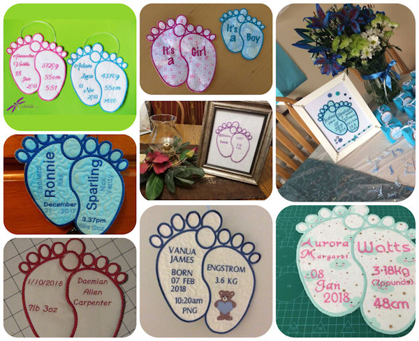 Free Baby Feet Applique Samples 
