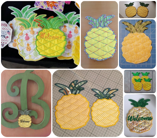 Free In the hoop Pineapple Coaster Samples