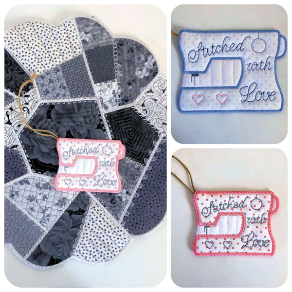 Free In the hoop Sewing Machine Gift Tag