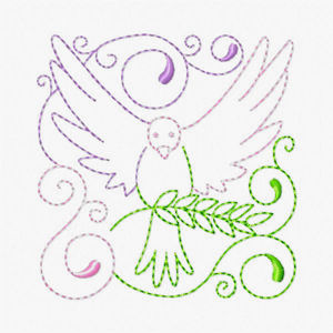 Free Easter Redwork Embroidery Design 03