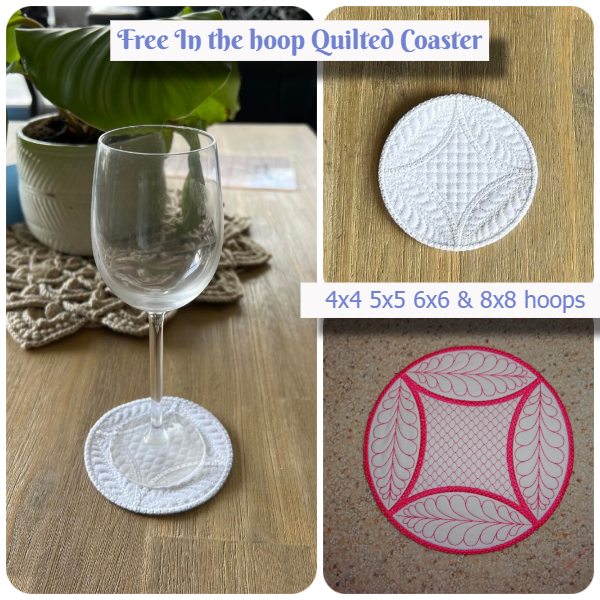 Free In the hoop Quilted Coaster by Kreative Kiwi - 600