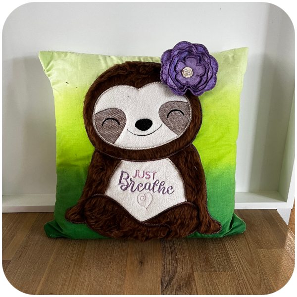 Free Layered Flower on Sloth cushion