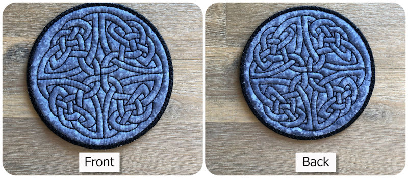 Front and Back of Celtic Coaster