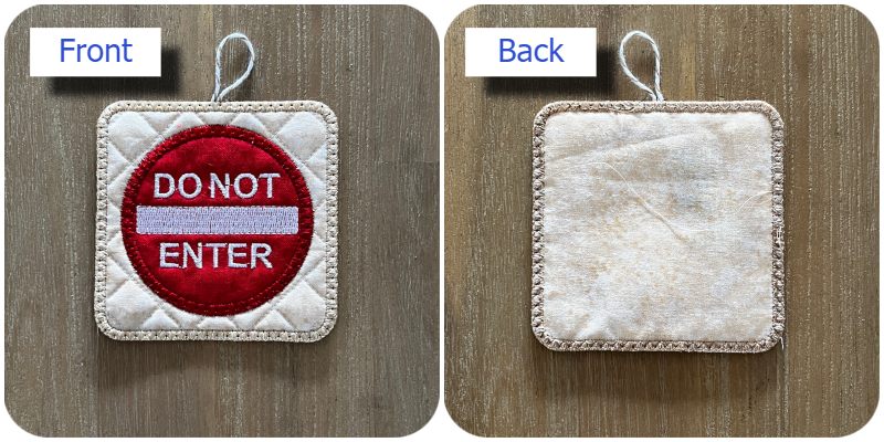 Front and back of Do not Enter Coaster by Kreative Kiwi