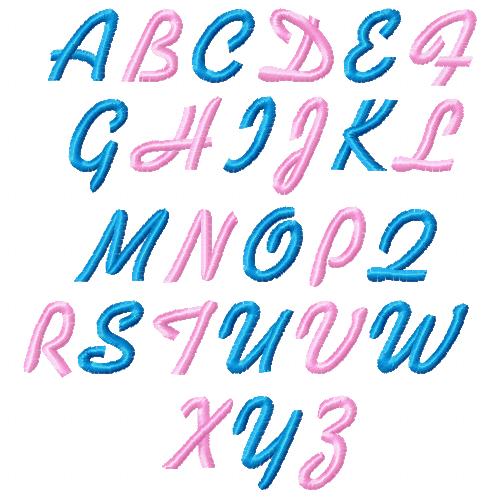 Free 1 inch alphabet included with Free In the hoop Bag