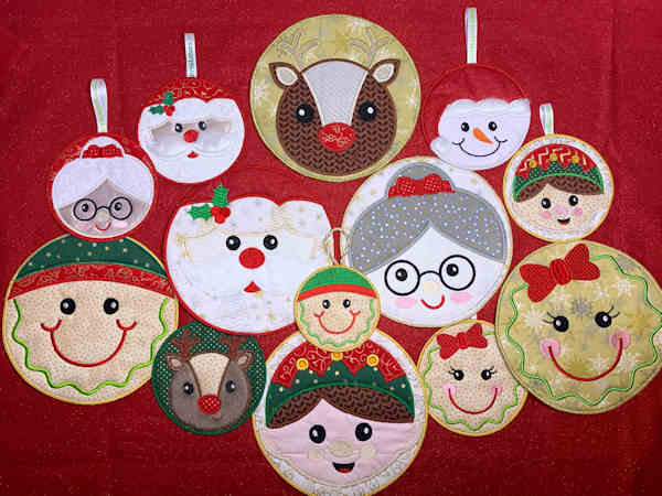 In the hoop Christmas Faces by Cotton-I-Sew