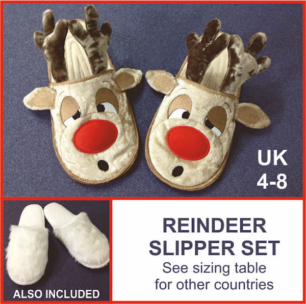 In the hoop Reindeer Slippers  - 600