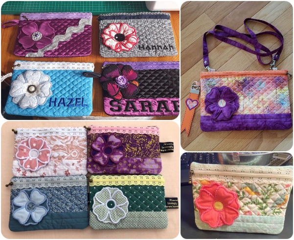 Lace zig bag with 3d Flower samples