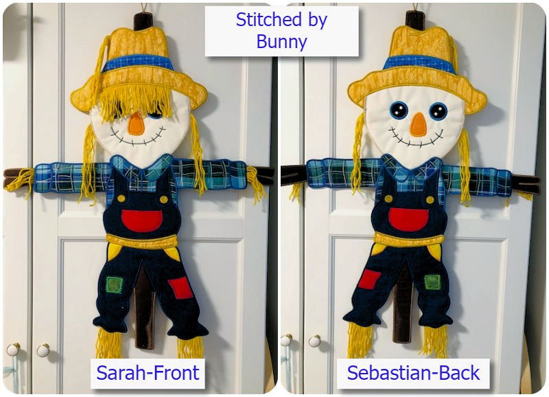 Large Applique Scarecrow front and back by Bunny
