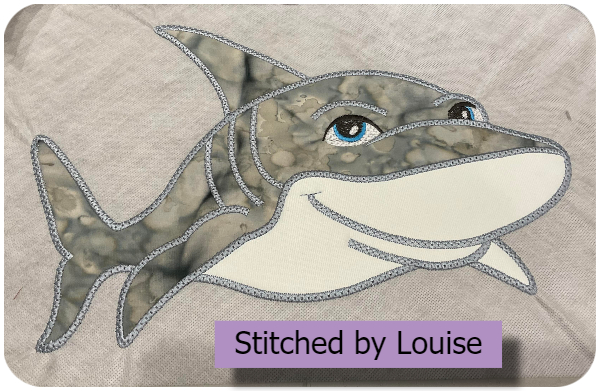 Large Applique Shark by Louise