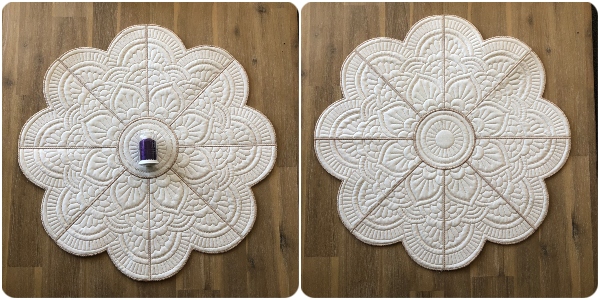 Large Mandala Flower Placemat  - front and back