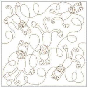 Monkey Quilting Embroidery Design