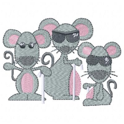 Free 3 blind mice embroidery design