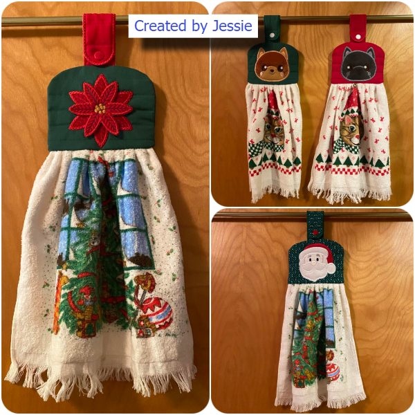 Poinsettia Towel Topper by Jessie