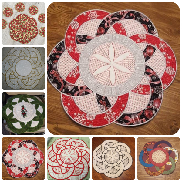 Winners Circle In the hoop Placemat Samples by Kreative Kiwi Group