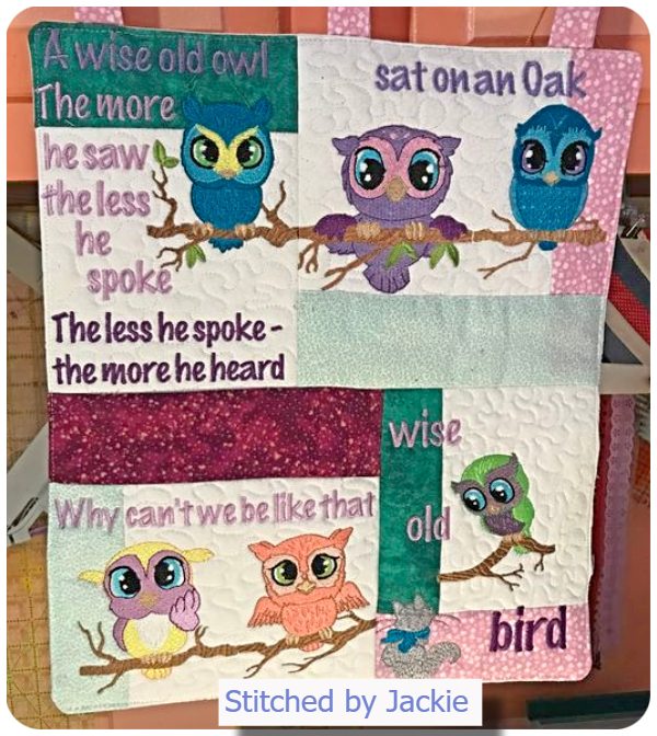 Wise Old Owll wall hanger by Jackie 600