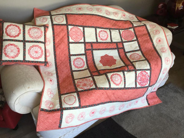 Coral Fleece and Flannel Quilt