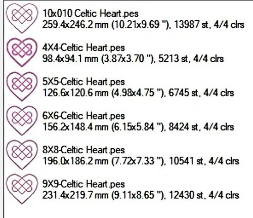Finished Size of Free Celtic Heart by Kreative Kiwi