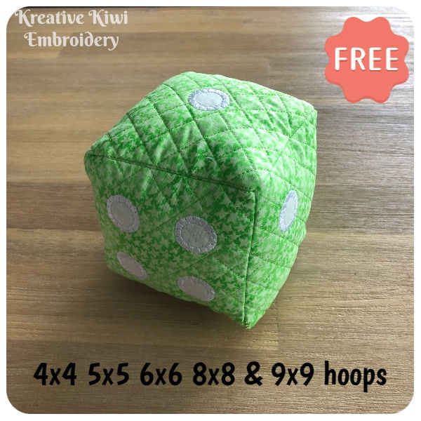 Free Dice Machine embroidery design by Kreative Kiwi Embroidery - 600