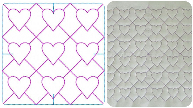 4x4 Heart Quilting with Alignment